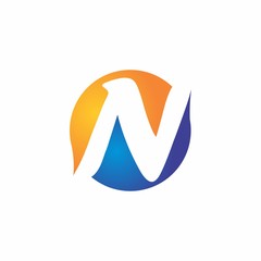 N letter logo design for graphic, typography and creative font
