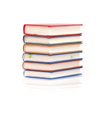Stack of books isolated on white background