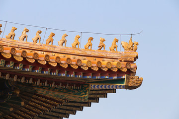 Fototapeta na wymiar Ornaments and roofs of China.