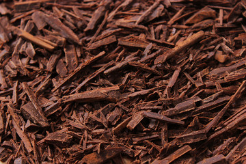 chocolate shavings background.
