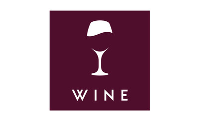 Wineglass Goblet Wine Drink silhouette logo design 