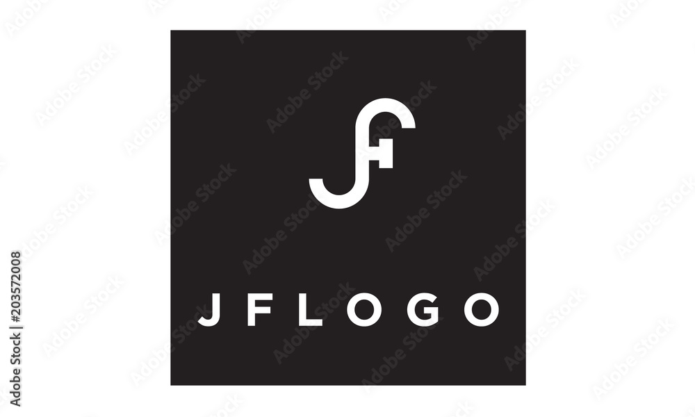 Wall mural monogram initial jf fj logo design inspiration