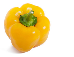 Yellow bell pepper isolated on white background, food-vegetables.