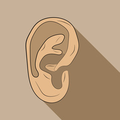 ear icon vector drawing illustration