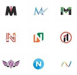 m, n, mn, nm letter logo design for template, creative, identity, and website