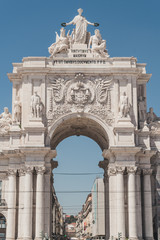 Obraz premium Arch of Saint Benedict (San Benito), also known as the arch of Augusta Street, in Lisbon, Portugal. 