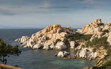 Fototapeta na wymiar rocks and sea in palua on sardinia island