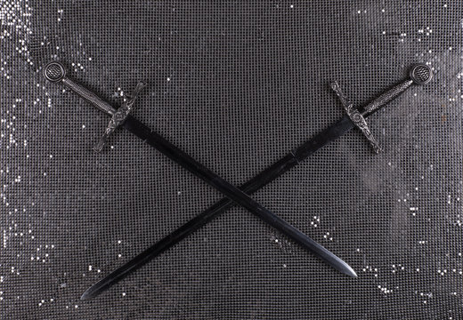 swords isolated on a gray background