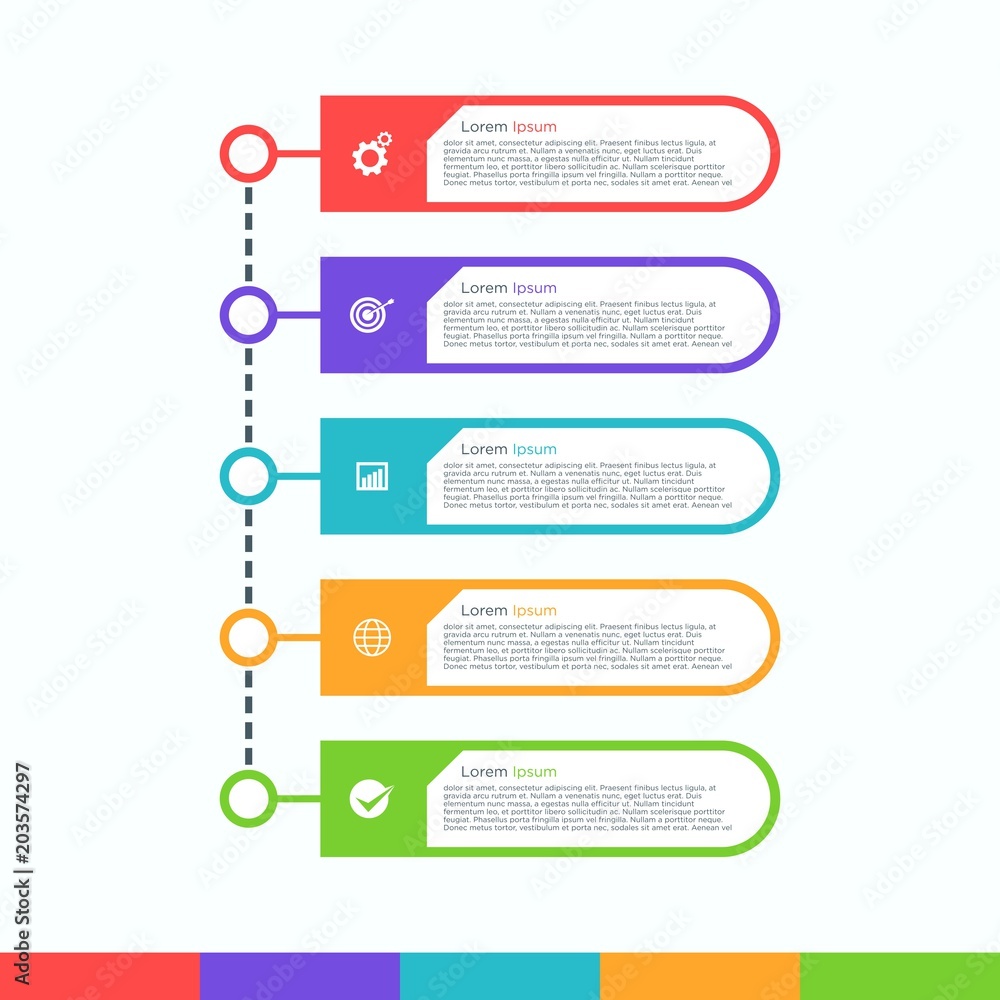Poster infographic abstract design with 5 step