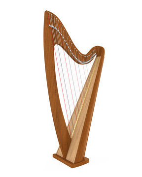 Celtic Harp Isolated