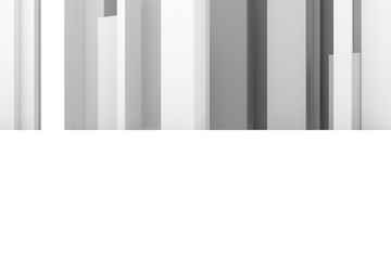 Abstract modern pillar style soft white & gray background. Graphic, rendering, art & pattern.