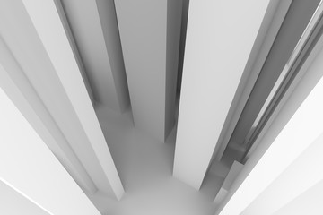 Obraz premium Abstract modern pillar style soft white & gray background. Illustration, black, artwork & 3d.
