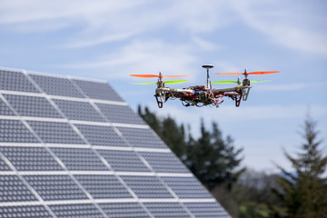 drone flying over a photovoltaic