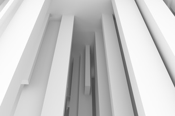 Abstract modern pillar style soft white & gray background. Decoration, 3d, smooth & illustration.