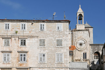 Fototapeta na wymiar Croatia, Split, Famous clock tower in Split.