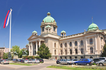 Obraz premium Building of the Serbian National parliament in Belgrade.