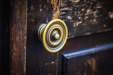 old doors close up view - on the historical streets of Italy