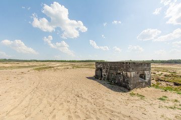 Fototapeta na wymiar Bunker from the Second World War at Bledowska Desert in Poland