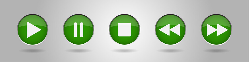 green music control buttons set