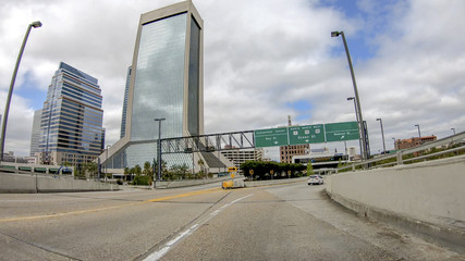 Main Street Bridge as seen from a moving car, Jacksonville, Florida - USA