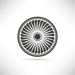 jet engine turbine, wind turbine icon © bigpa