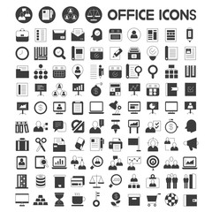 office icons set, business management icons 