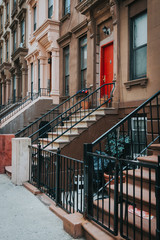 Red door in a New York street scene