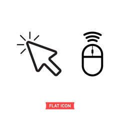 Click vector icon, cursor symbol. Trendy, simple flat sign illustration for web