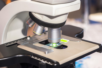 Close up of microscopic lens