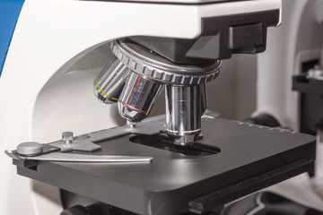 Close up of microscopic lens