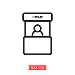 Promo stand vector icon, exhibition symbol. Trendy, simple flat sign illustration for web