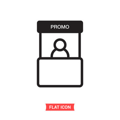Promo stand vector icon, exhibition symbol. Trendy, simple flat sign illustration for web