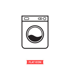 Washing machine vector icon. Trendy, simple flat sign illustration for web