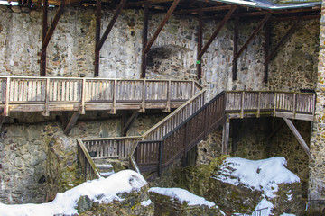 Raseborg castle walls and inner view, Finland