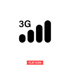 3G vector icon, phone connection symbol. Trendy, simple flat sign illustration for web
