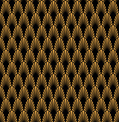 Seamless Geometric Art Deco Pattern. Abstract vector floral background.