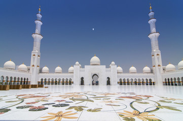 Sheikh Zayed Grand Mosque in Abu Dhabi, the capital city of United Arab Emirates.