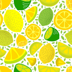 seamless background with lemons