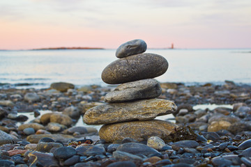 Stacked Rocks Representing Zen
