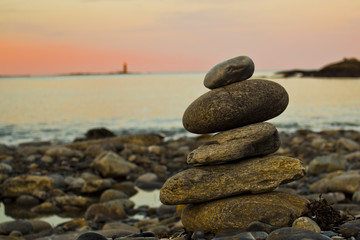 Stacked Rocks Representing Zen