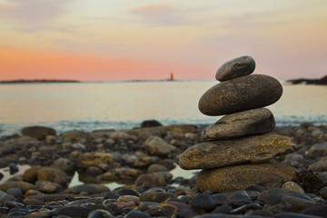 Stacked Rocks Representing Zen