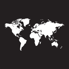 Fototapeta na wymiar Planet earth vector icon, world map symbol. Simple, flat design for web or mobile app