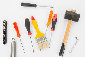 a lot of familiar tools to tinker with the house, concept of home repair