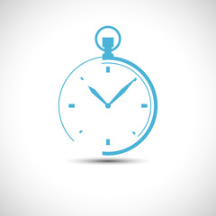 Stopwatch icon simple line pocket watch logo vector illustration