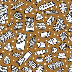 chocolate doodle seamless background