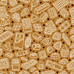 chocolate doodle seamless background