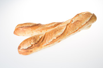 two crossed french baguette bakery in white