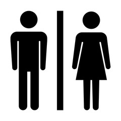 Fototapeta na wymiar Toilet sign. male and female restroom. Vector