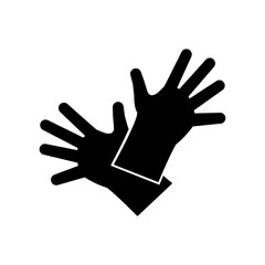 Icono plano guantes de trabajo en color negro