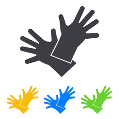 Icono plano guantes de trabajo en varios colores